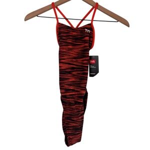 TYR BLK/ORANGE FIZZY CUTOUTFIT SIZE 22 STRETCHY ONE PIECE BRAND NEW WITH TAGS